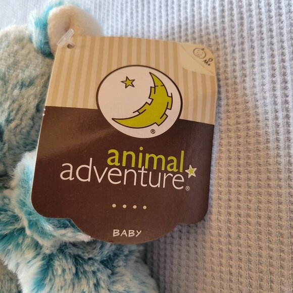Animal Adventure Baby Plush Toy Lovey Security Blanket Blue Elephant 13 in Squar - Picture 5 of 7
